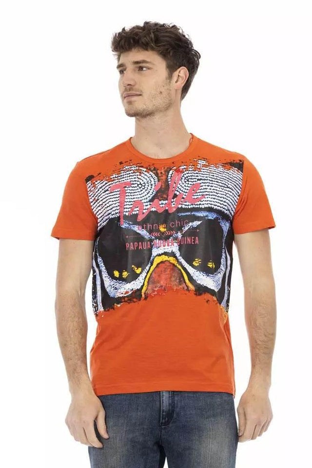 Trussardi Action Orange Cotton Men's T-Shirt - Hilstor