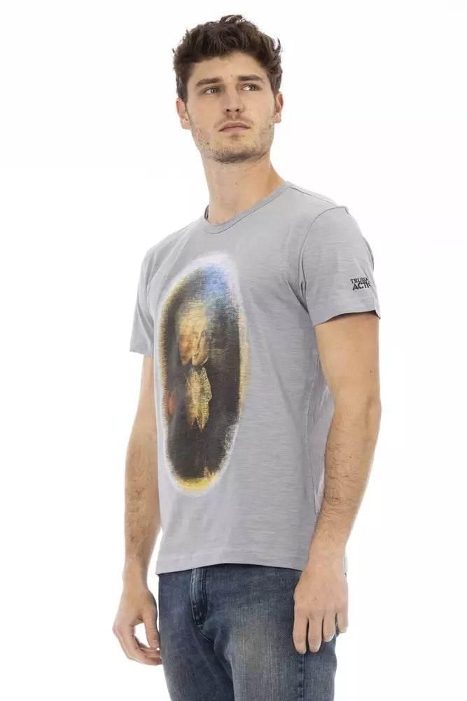 Trussardi Action Gray Cotton Men's T-Shirt - Hilstor