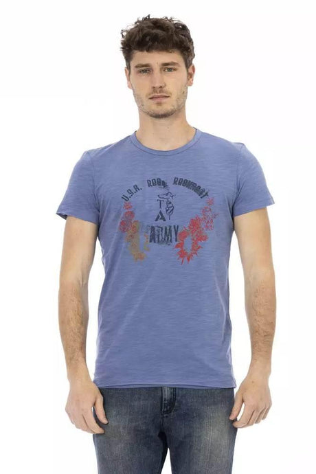 Trussardi Action Blue Cotton Men T-Shirt - Hilstor