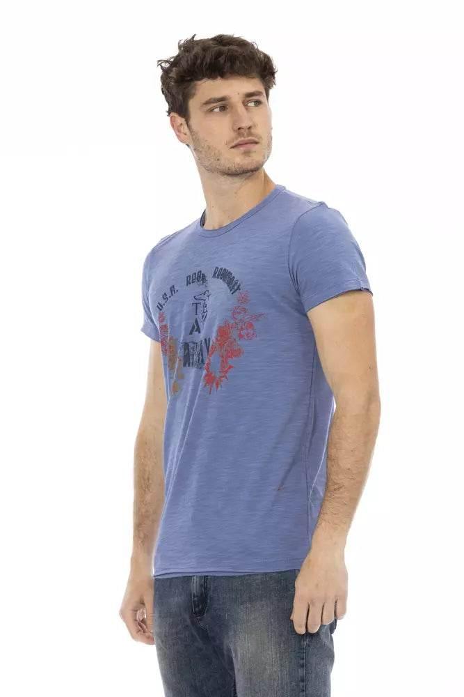 Trussardi Action Blue Cotton Men T-Shirt - Hilstor
