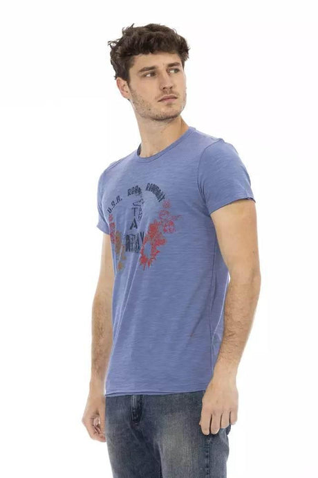Trussardi Action Blue Cotton Men T-Shirt - Hilstor