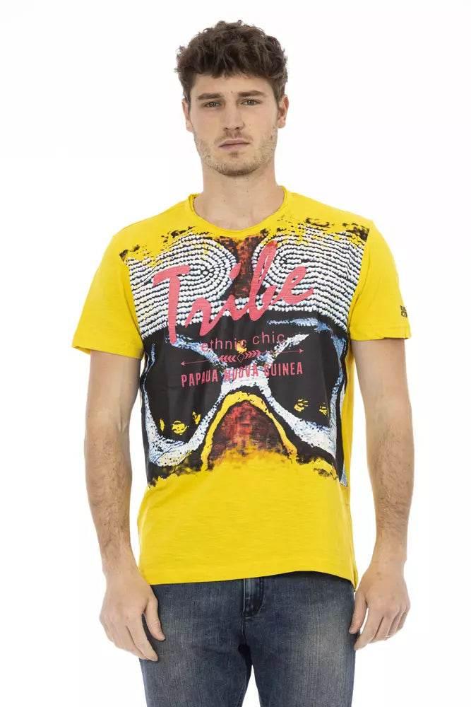 Trussardi Action Yellow Cotton Men T-Shirt - Hilstor