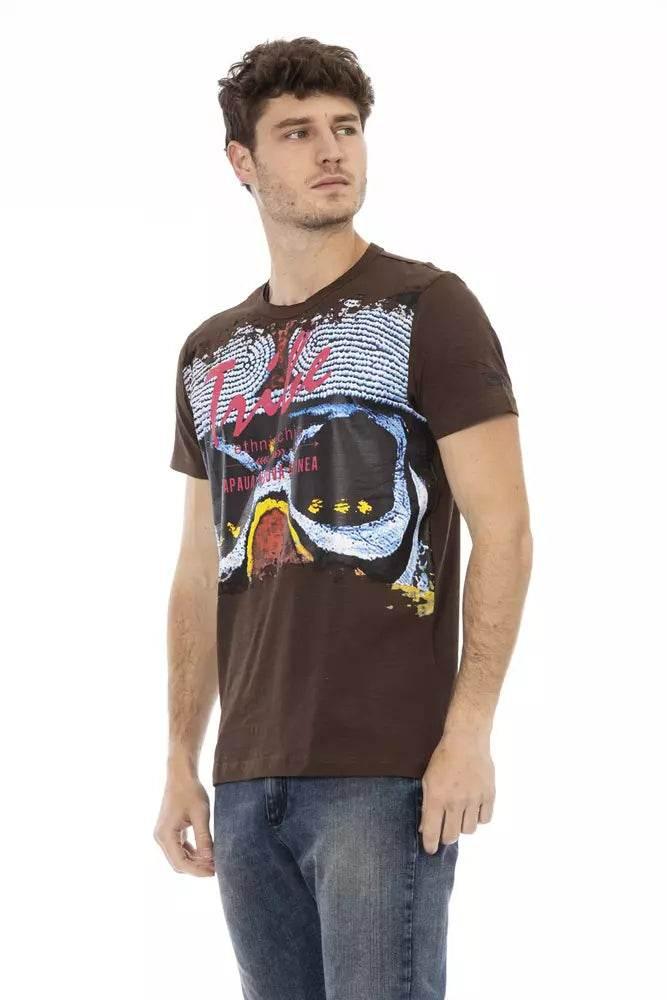 Trussardi Action Brown Cotton Men T-Shirt - Hilstor