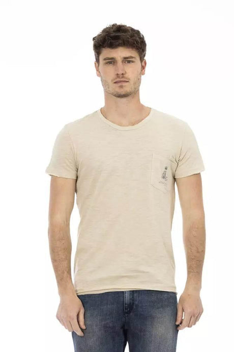 Trussardi Action Beige Cotton Men T-Shirt - Hilstor