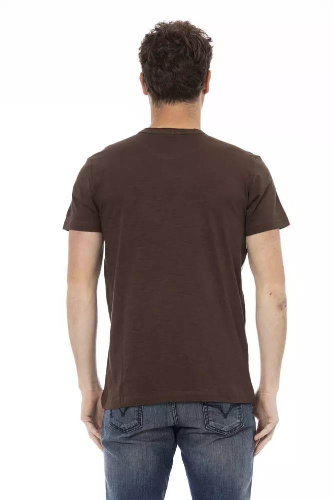 Trussardi Action Brown Cotton Men T-Shirt - Hilstor