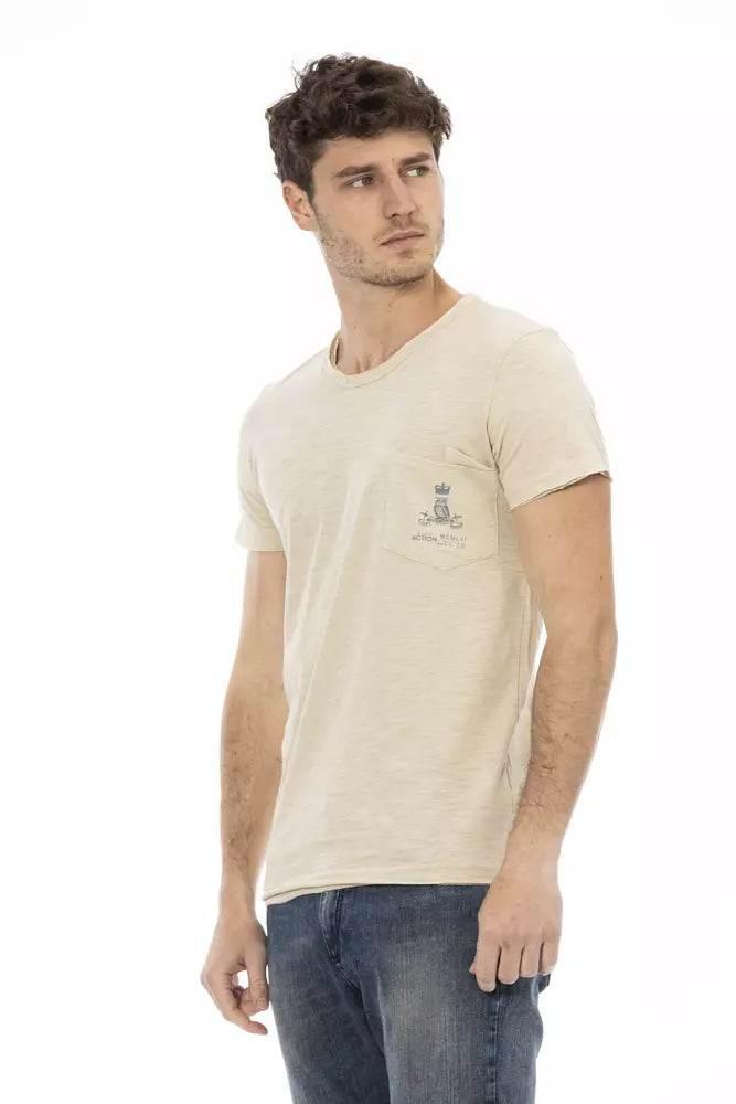 Trussardi Action Beige Cotton Men T-Shirt - Hilstor