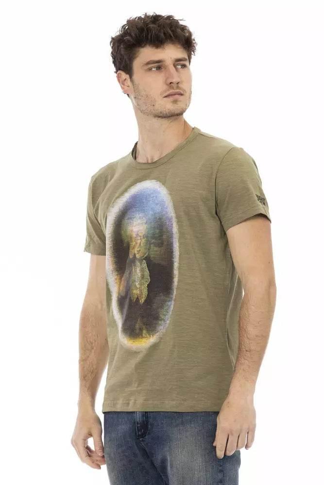 Trussardi Action Green Cotton Men T-Shirt - Hilstor