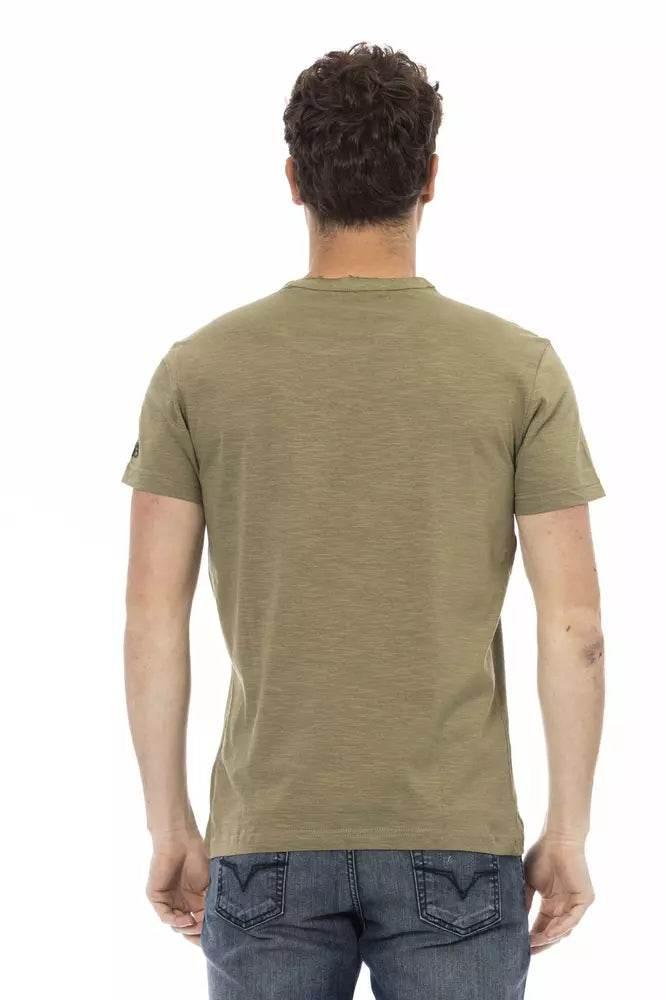 Trussardi Action Green Cotton Men T-Shirt - Hilstor