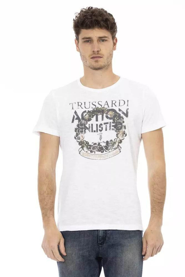 Trussardi Action White Cotton Men's T-Shirt - Hilstor