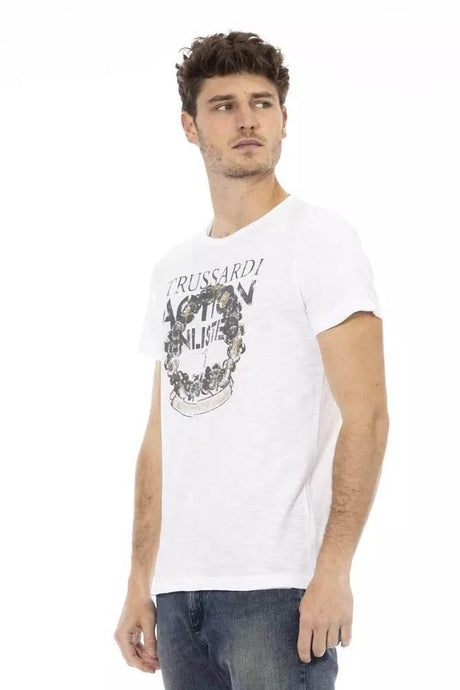 Trussardi Action White Cotton Men's T-Shirt - Hilstor