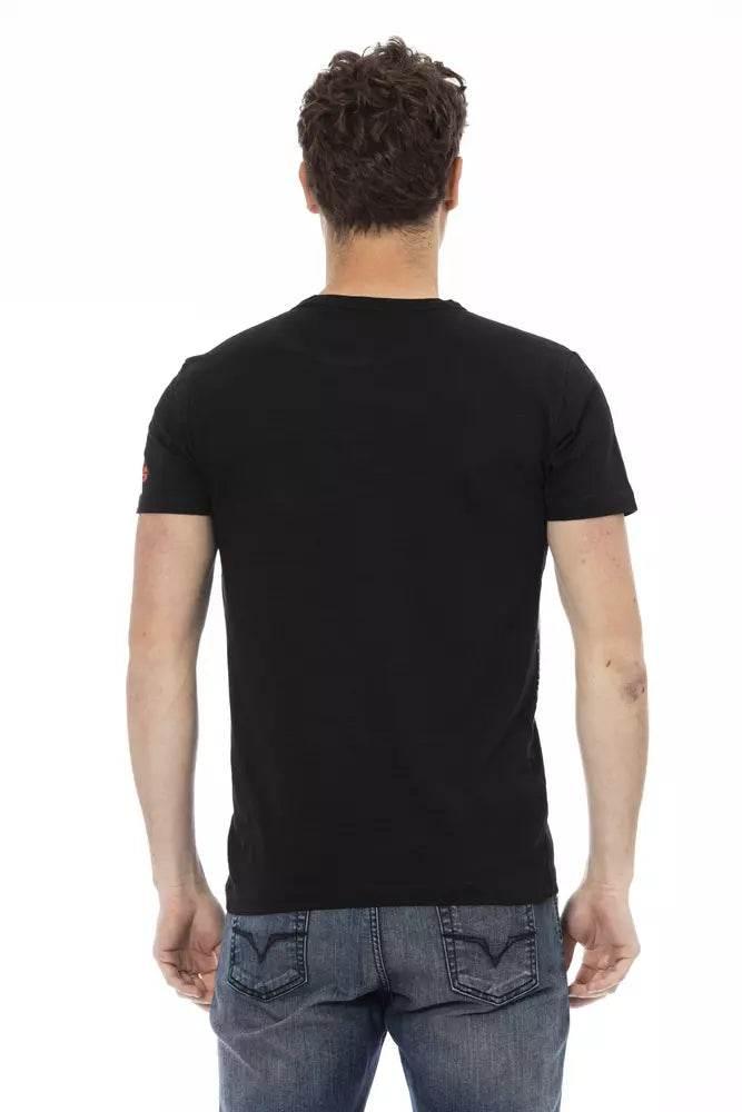 Trussardi Action Black Cotton Men T-Shirt - Hilstor