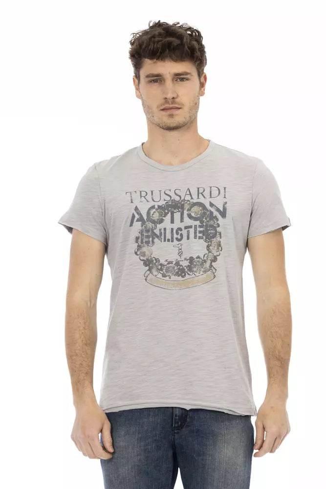 Trussardi Action Gray Cotton Men T-Shirt - Hilstor