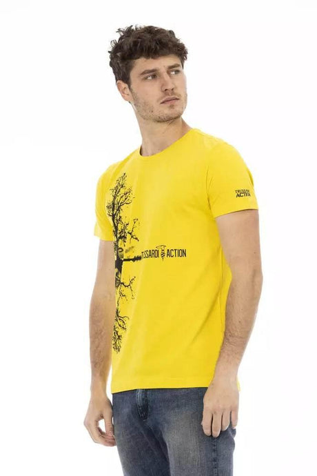 Trussardi Action Yellow Cotton Men T-Shirt - Hilstor