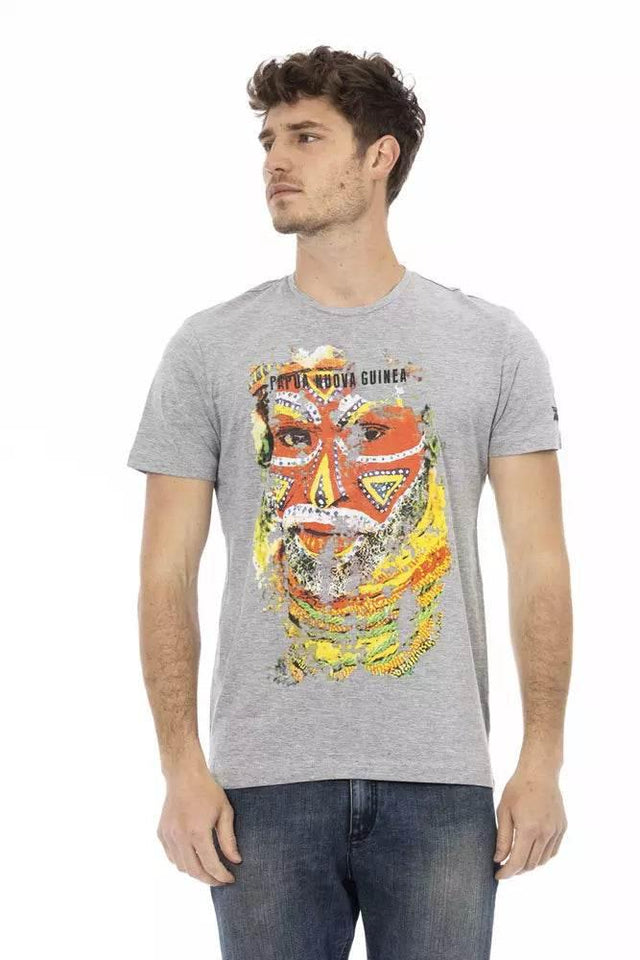 Trussardi Action Gray Cotton Men T-Shirt - Hilstor