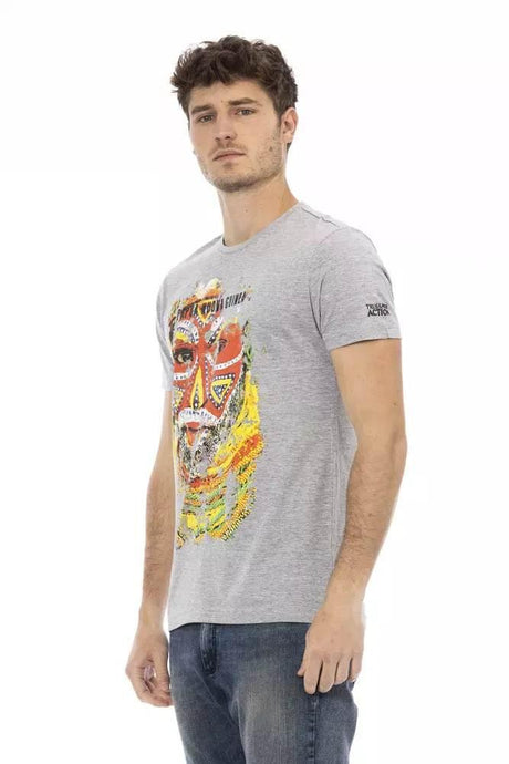 Trussardi Action Gray Cotton Men T-Shirt - Hilstor
