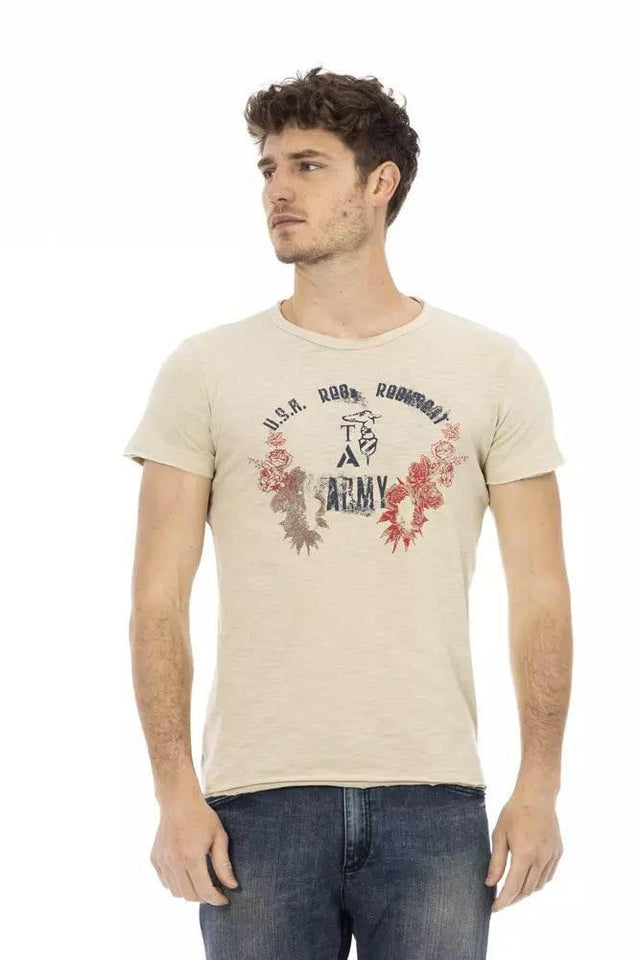 Trussardi Action Beige Cotton Men T-Shirt - Hilstor