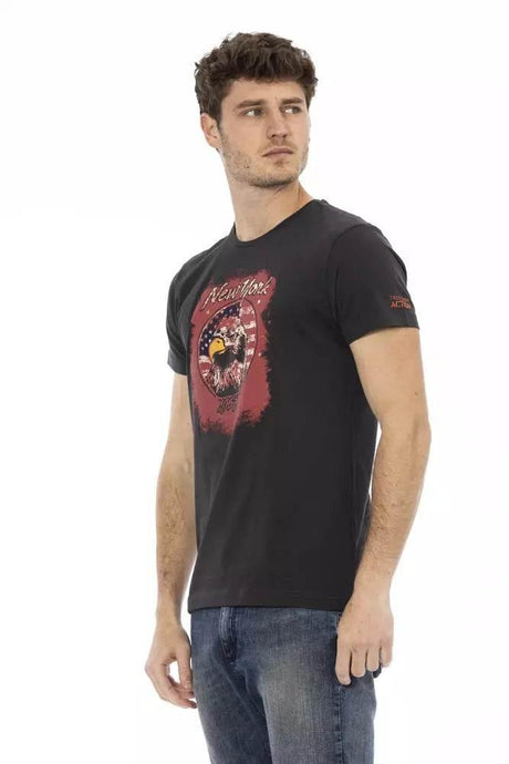 Trussardi Action Black Cotton Men T-Shirt - Hilstor