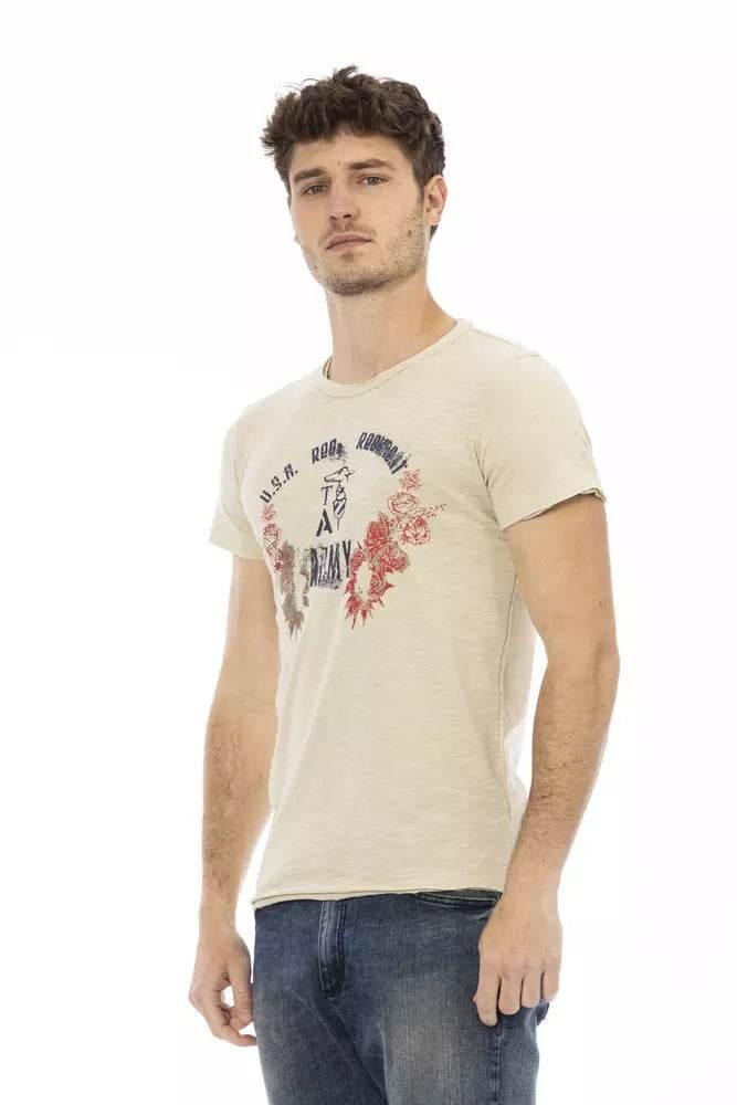 Trussardi Action Beige Cotton Men T-Shirt - Hilstor