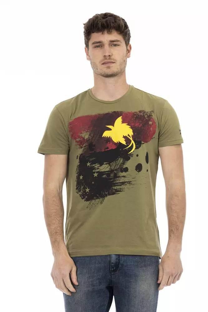 Trussardi Action Green Cotton Men T-Shirt - Hilstor