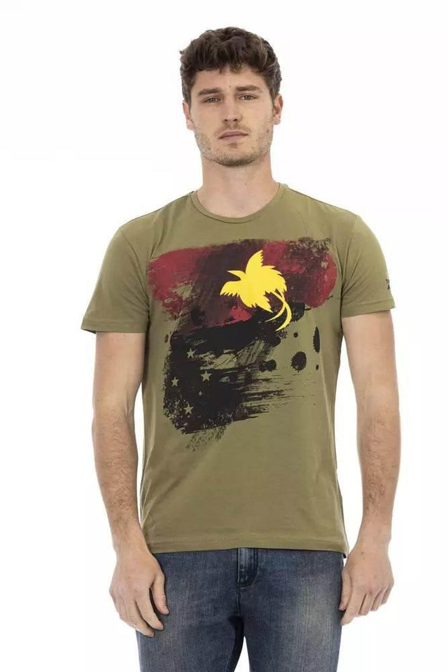 Trussardi Action Green Cotton Men T-Shirt - Hilstor