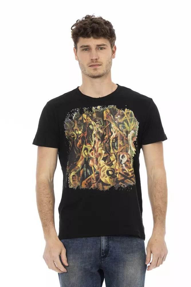 Trussardi Action Black Cotton Men T-Shirt - Hilstor