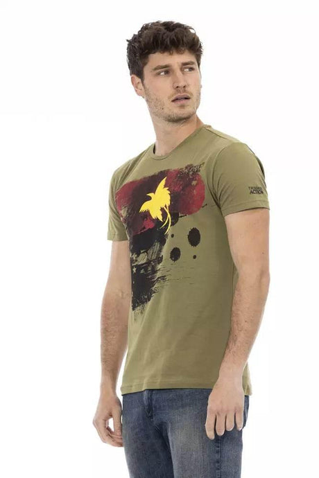 Trussardi Action Green Cotton Men T-Shirt - Hilstor
