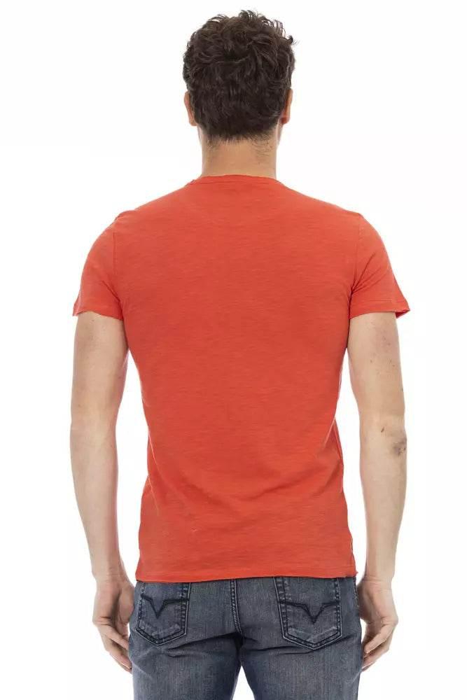 Trussardi Action Red Cotton Men T-Shirt - Hilstor