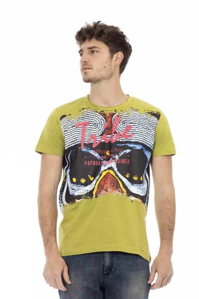 Trussardi Action Green Cotton Men's T-Shirt - Hilstor