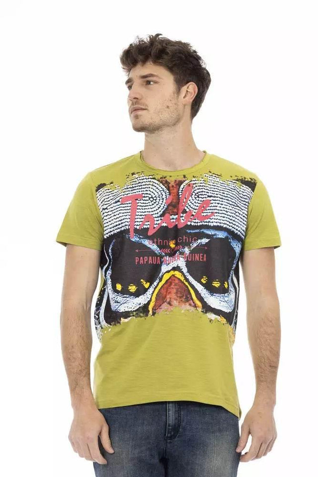 Trussardi Action Green Cotton Men's T-Shirt - Hilstor