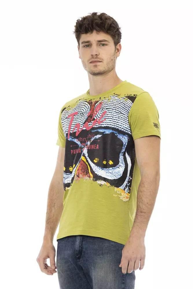 Trussardi Action Green Cotton Men's T-Shirt - Hilstor