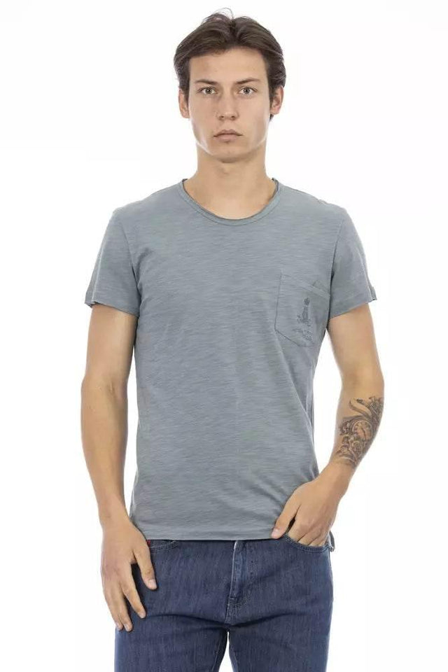 Trussardi Action Gray Cotton Men T-Shirt - Hilstor