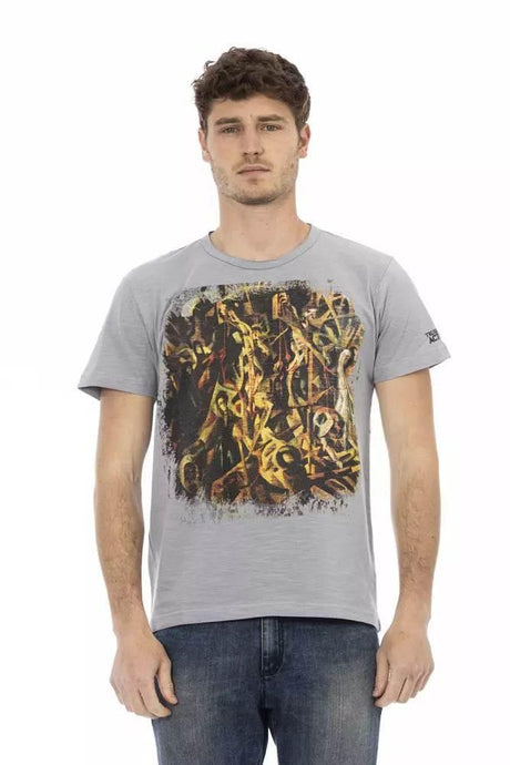 Trussardi Action Gray Cotton Men T-Shirt - Hilstor