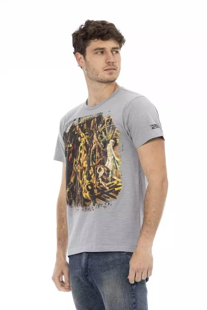 Trussardi Action Gray Cotton Men T-Shirt - Hilstor