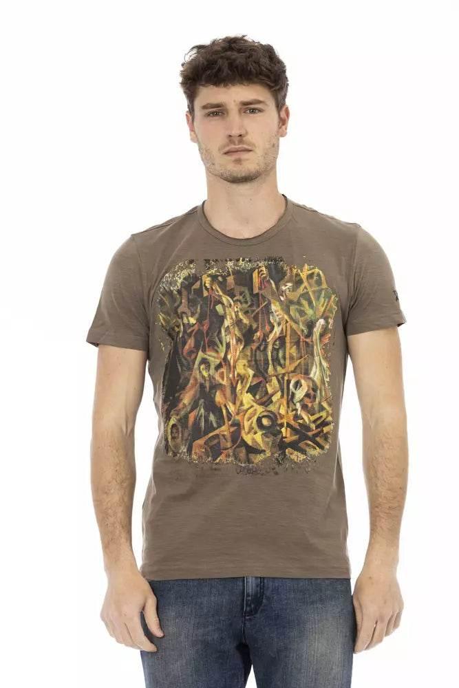 Trussardi Action Brown Cotton Men T-Shirt - Hilstor