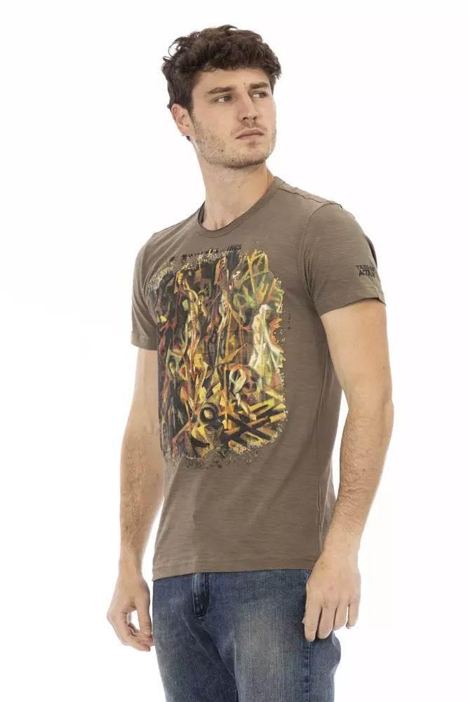 Trussardi Action Brown Cotton Men T-Shirt - Hilstor