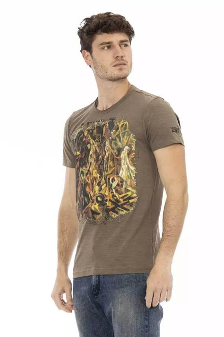 Trussardi Action Brown Cotton Men T-Shirt - Hilstor