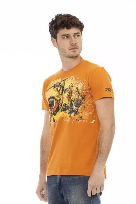 Trussardi Action Orange Cotton Men T-Shirt - Hilstor
