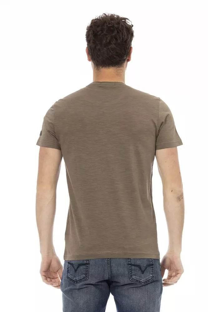 Trussardi Action Brown Cotton Men T-Shirt - Hilstor
