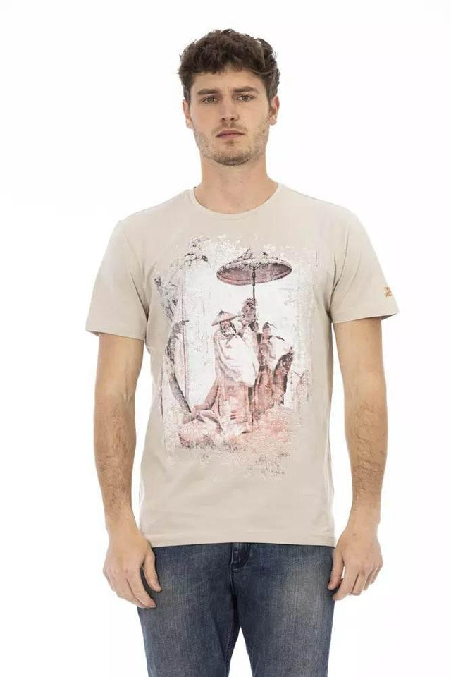Trussardi Action Beige Cotton Men T-Shirt - Hilstor