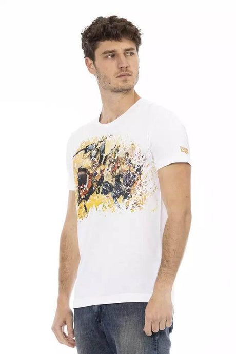 Trussardi Action White Cotton Men T-Shirt - Hilstor