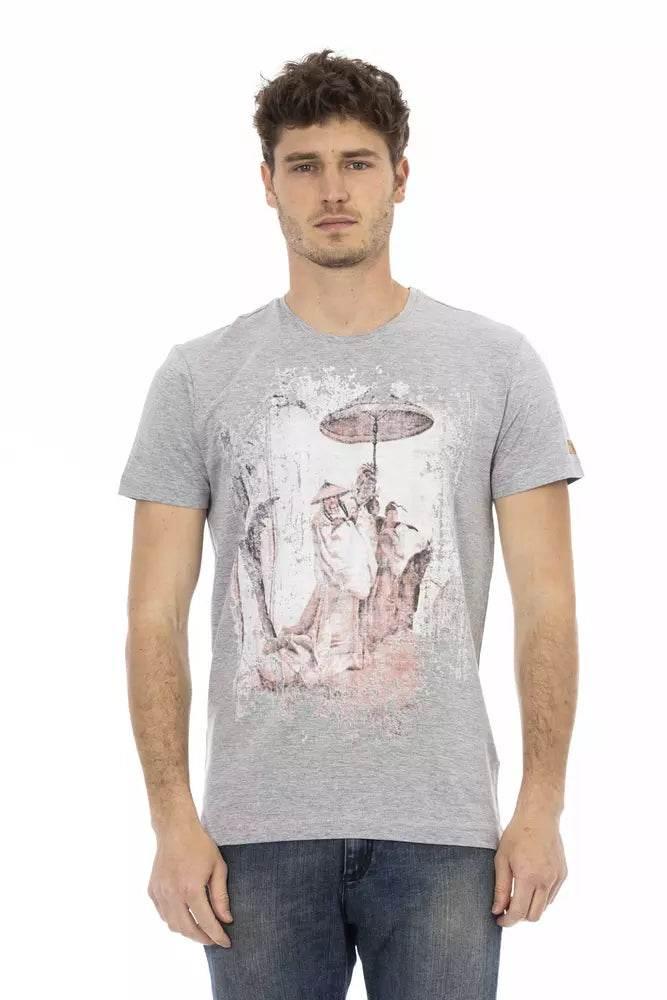 Trussardi Action Gray Cotton Men T-Shirt - Hilstor