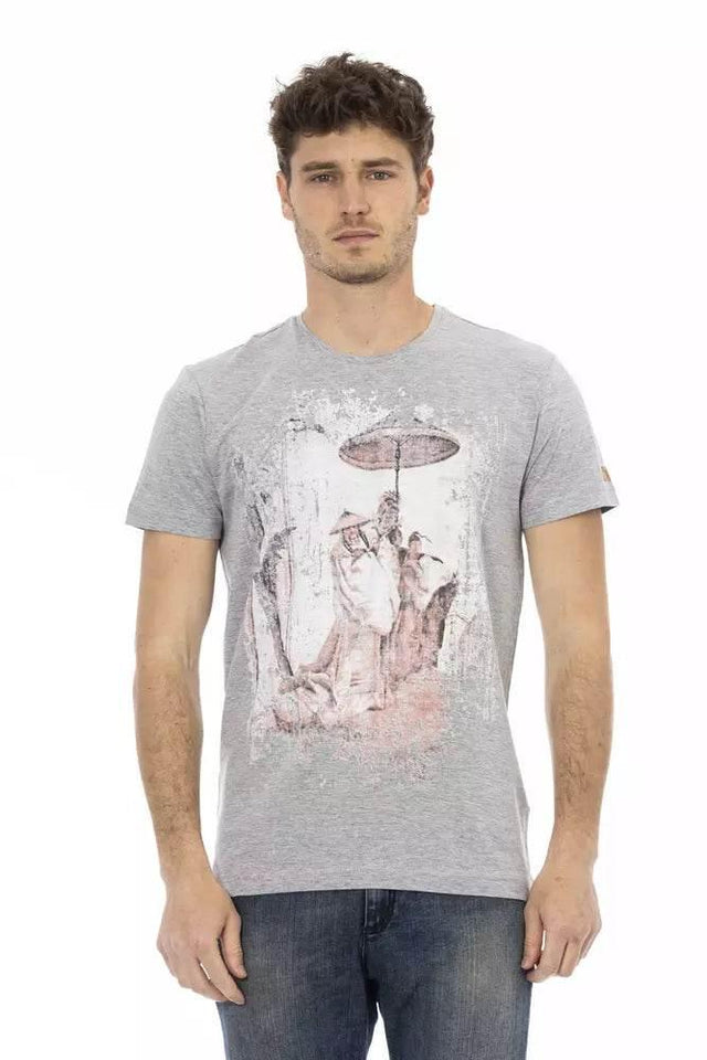 Trussardi Action Gray Cotton Men T-Shirt - Hilstor