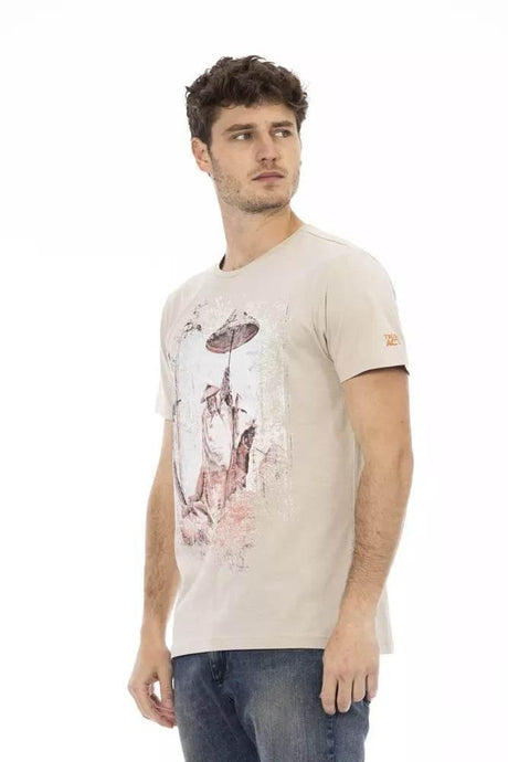 Trussardi Action Beige Cotton Men T-Shirt - Hilstor