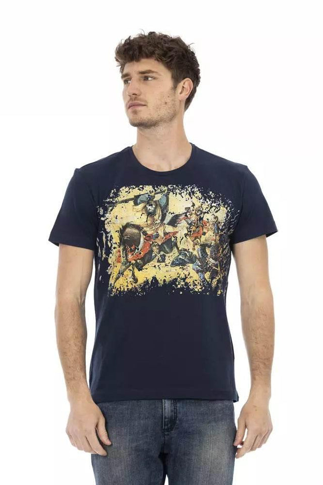 Trussardi Action Blue Cotton Men T-Shirt - Hilstor