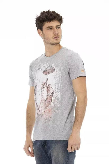 Trussardi Action Gray Cotton Men T-Shirt - Hilstor
