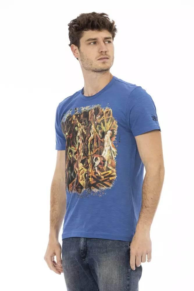 Trussardi Action Blue Cotton Men T-Shirt - Hilstor