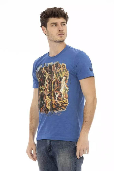 Trussardi Action Blue Cotton Men T-Shirt - Hilstor