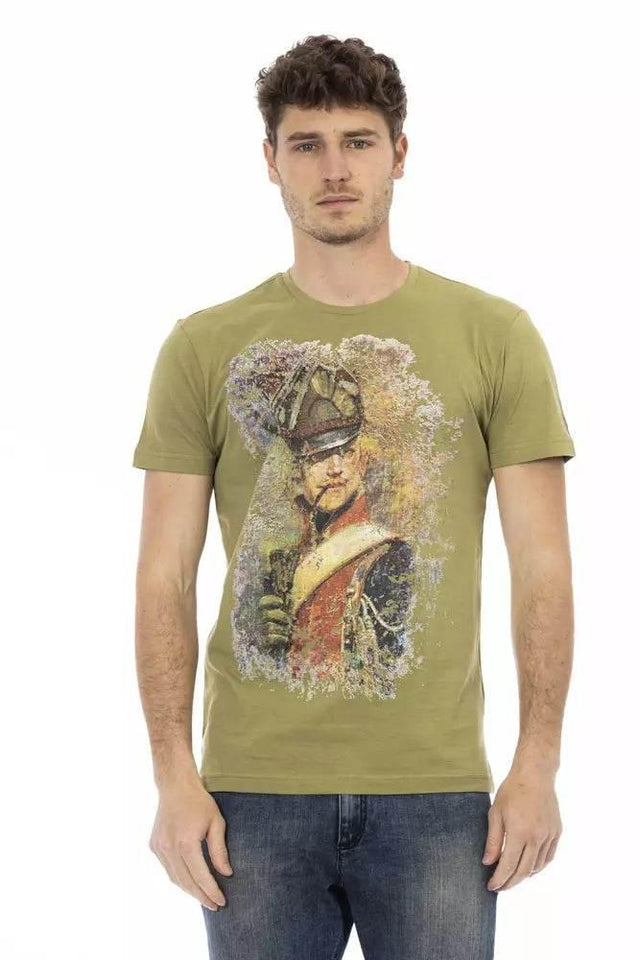Trussardi Action Green Cotton Men T-Shirt - Hilstor
