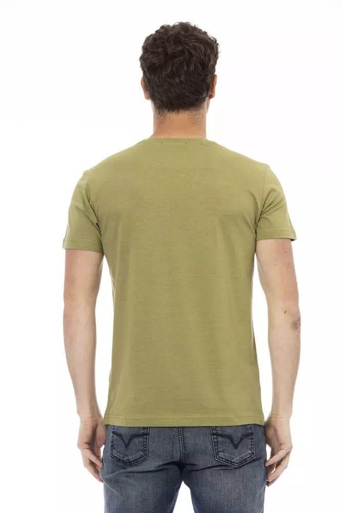 Trussardi Action Green Cotton Men T-Shirt - Hilstor
