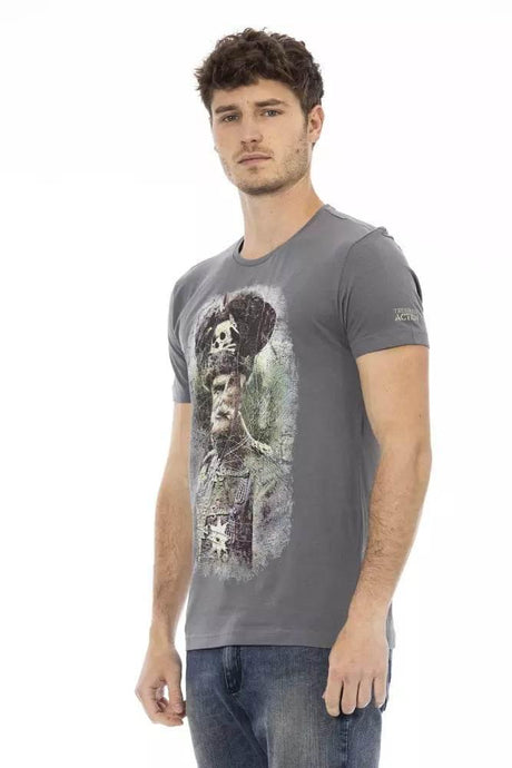 Trussardi Action Gray Cotton Men T-Shirt - Hilstor